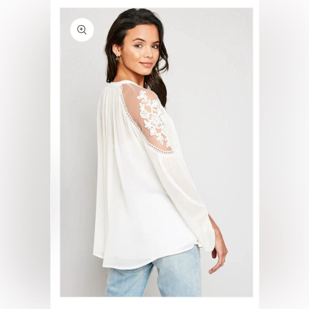 NWT Impressions Top Blouse Lace Embroidery  Boho - Picture 5 of 11